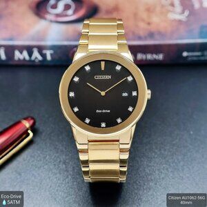 Citizen Men's AU1062-56G Gold Diamond Eco-Drive Watch